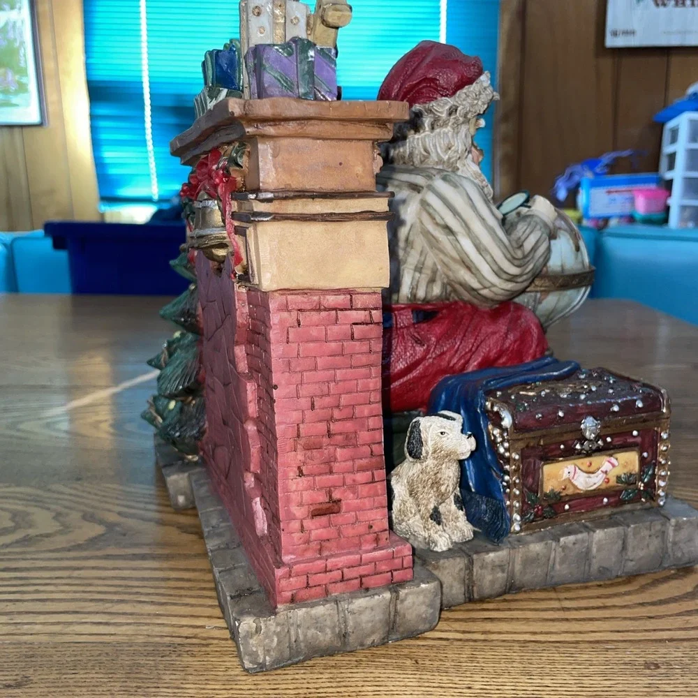 CEDAR CREEK COLLECTION MR & MRS SANTA‎ CLAUS WITH GLOBE ANTIQUE FIGURINE